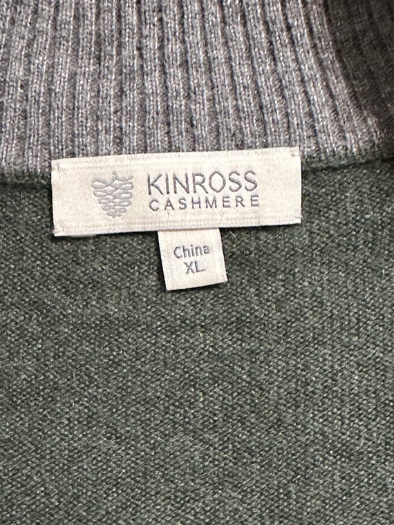 Kinross 100% Cashmere Green 1/4 Zip Pullover Swea… - image 2