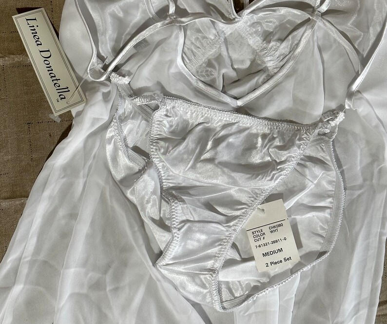 Linea Donatella White Lingerie Set Beaded Bridal Babydoll Chemise ...