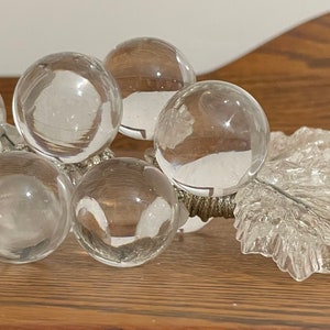Vintage MCM Hand Blown Clear Glass Grapes Cluster With Leaves - Etsy