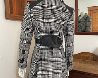 80s Guess Houndstooth Wool Blend Coat Size S Etsy Australia