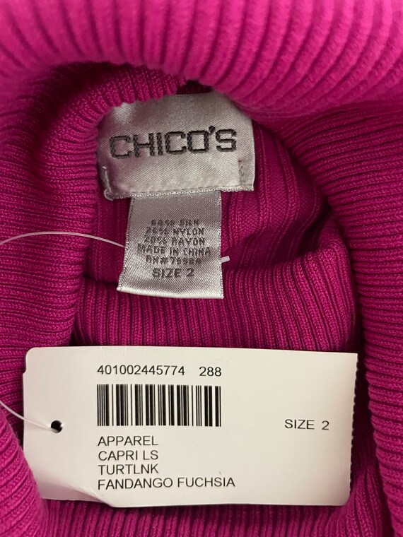 NWT Chico's Silk Turtleneck - Fuchsia  - Size 2 - image 5