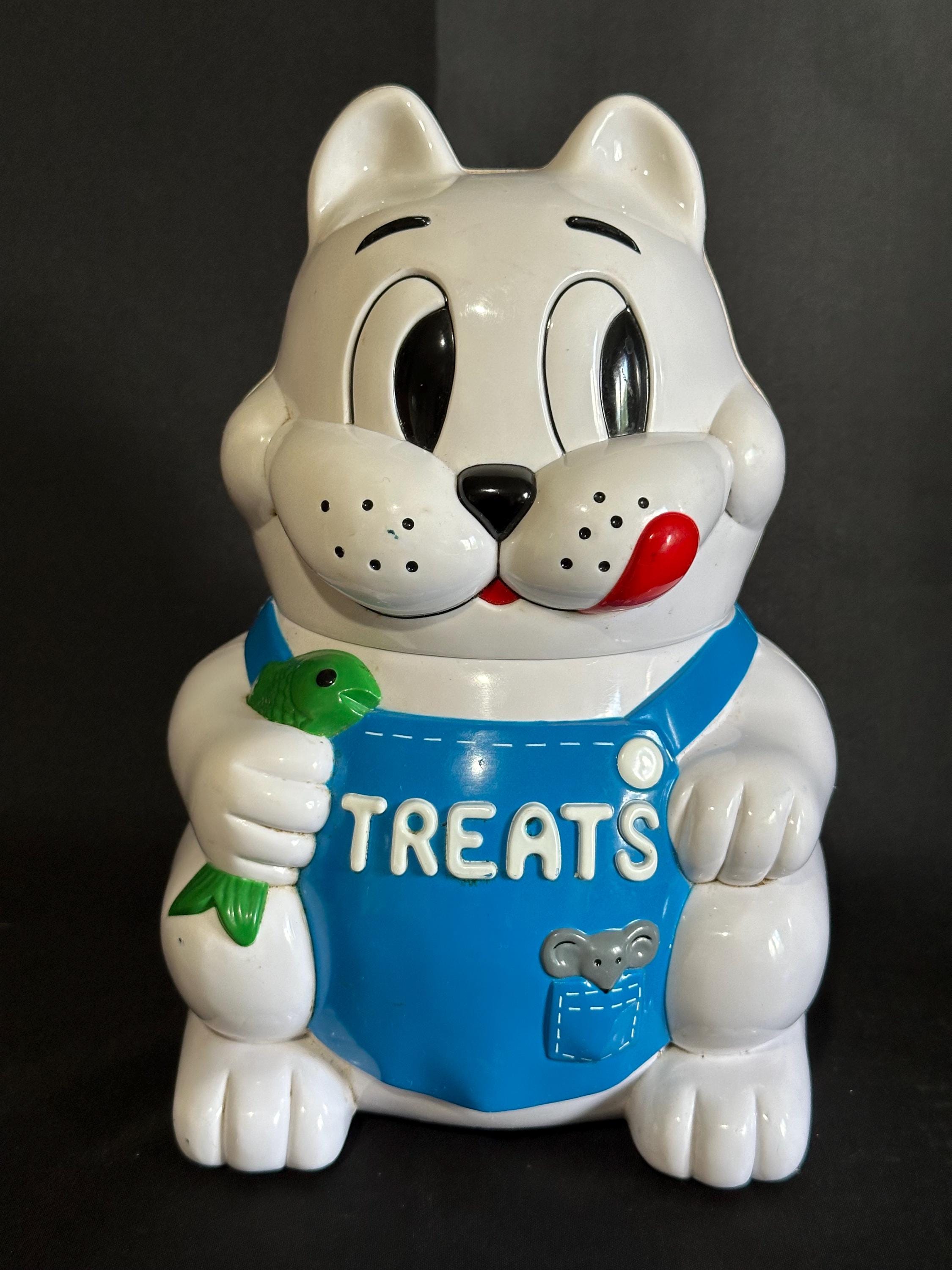 Vintage 1992 Fundamental Too Singing Kitty Cat Treat Jar; Music