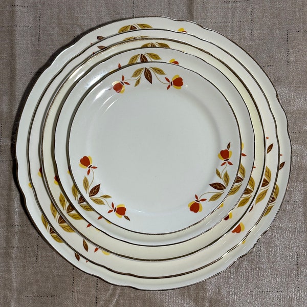 Jewel Tea Autumn Leaf Hall China Plates - 5 sizes available: 10”, 9”, 8.125”, 7.125”, 6.125”