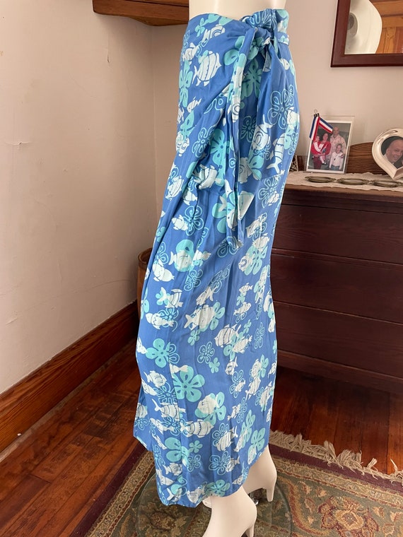 Blue Ginger Blue Aquarium Wrap Skirt size M - image 2