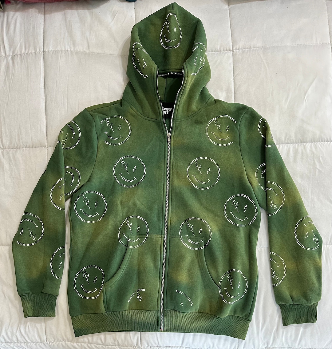 [GRAVER]★CLOVER SMILE EMBROIDERY HOODED ZIP UP DHgate.com:Stylish Hoodie Men - Embroidered Zip-Up
