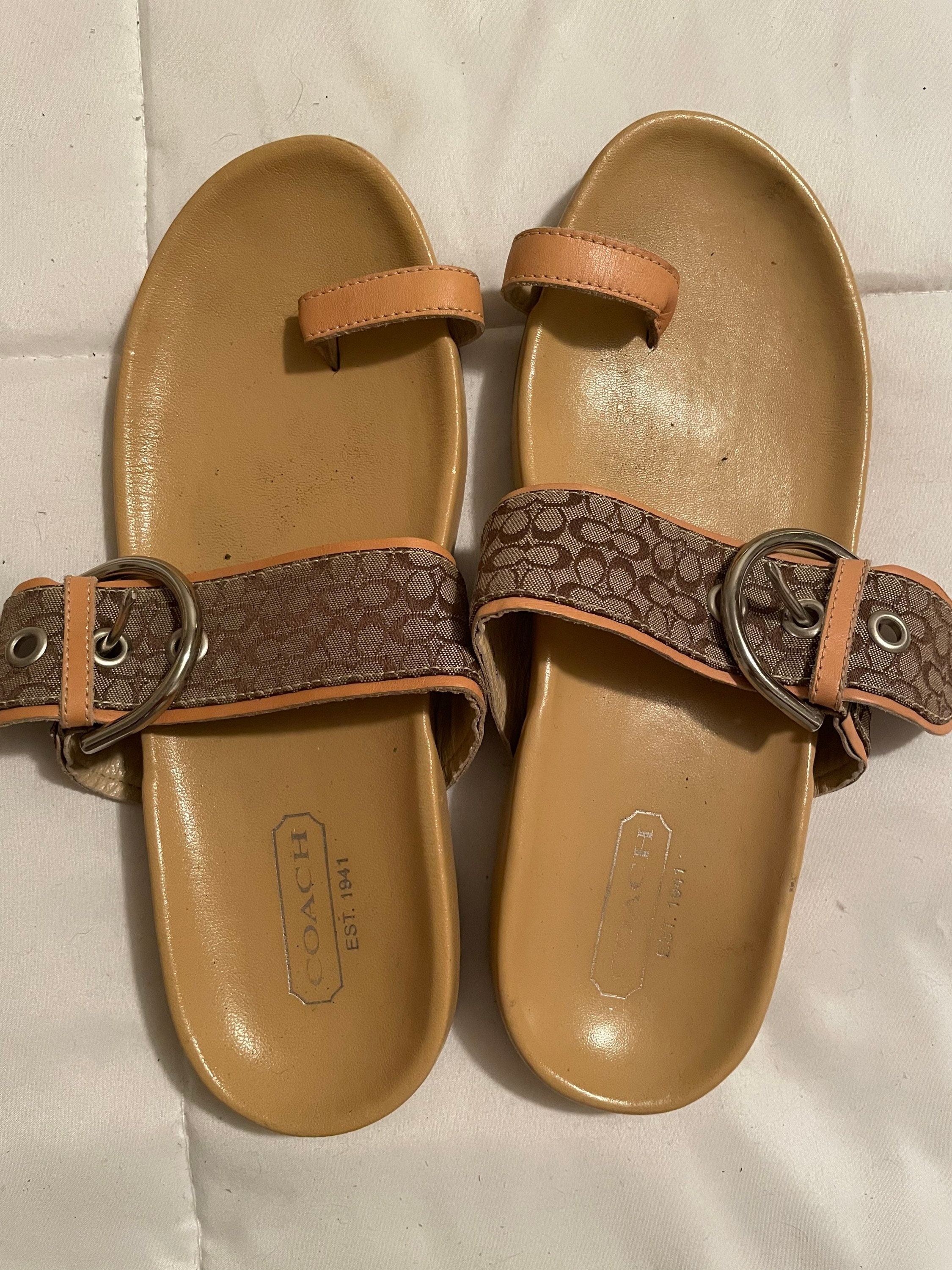 Coach Adjustable Mini C Signature Sandals Size 8.5 Worn - Etsy