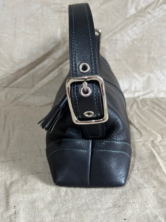 Vintage Coach Black Leather Mini Baguette Satchel… - image 5