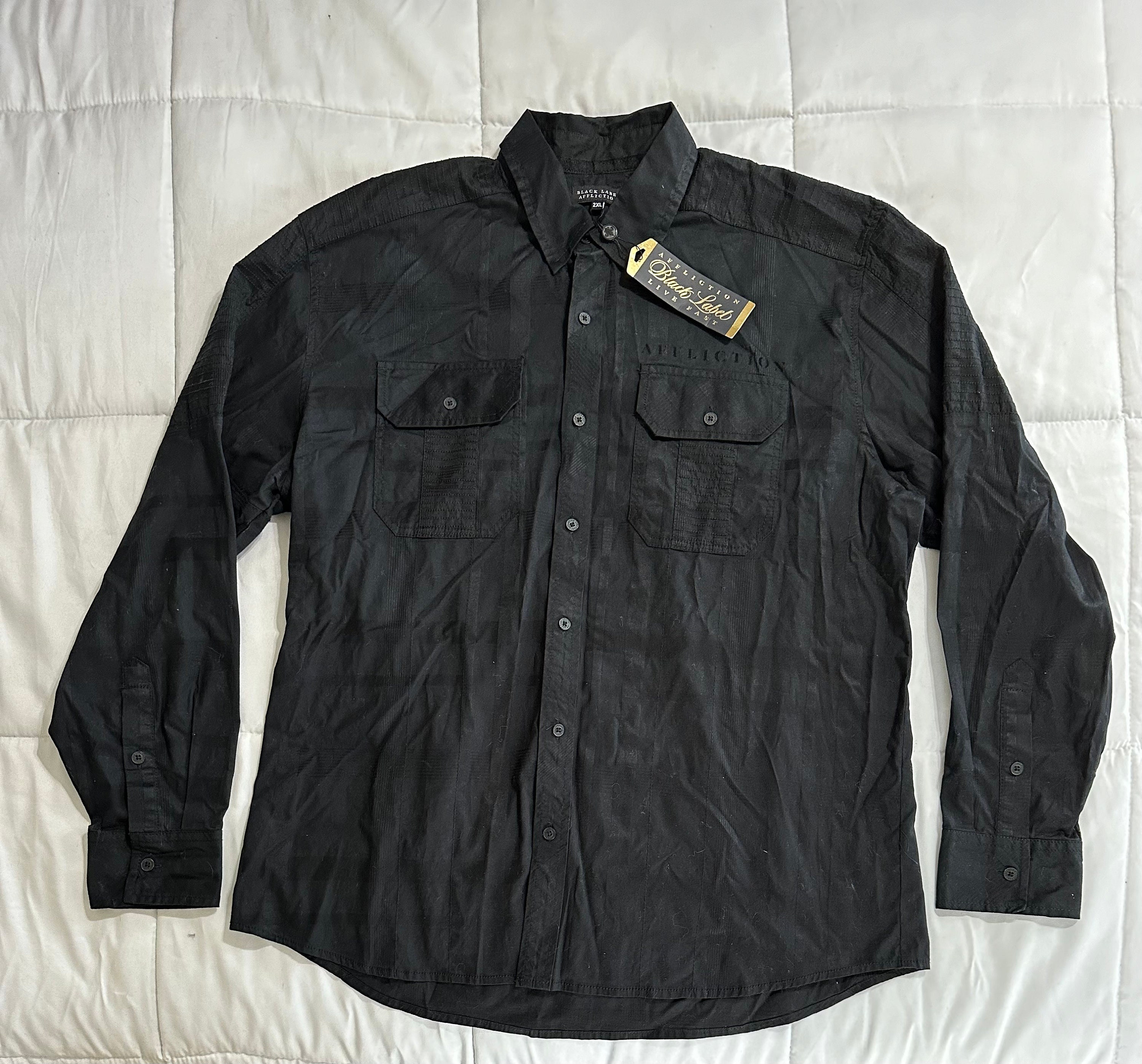 Chemise Black Label - Taille 2XL Noir - Occasion Très Bon état - Style Henley