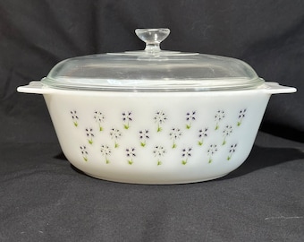 Vintage 80er Jahre PYREX England Maypole 2 Liter Auflaufform mit Deckel