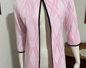Cardigan rosa e nero Ming Wang taglia S