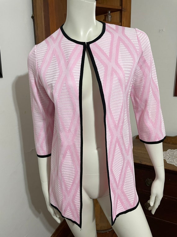 Ming Wang Pink & Black Cardigan Size S