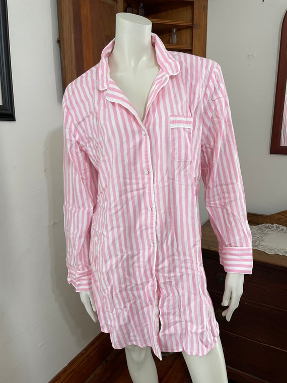 Victoria’s Secret Mayfair Pink Striped Sleep Shirt