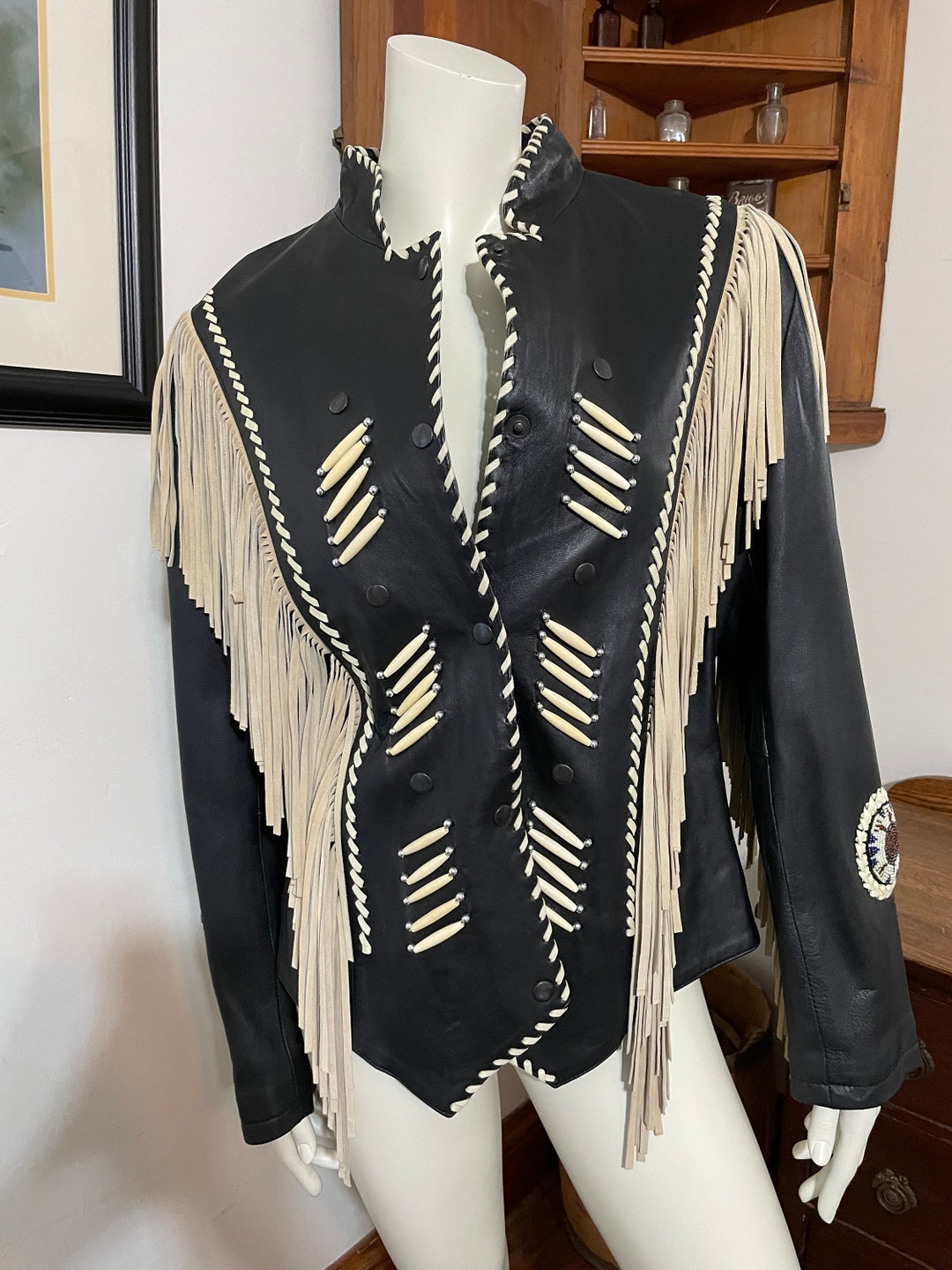 【最安値】 Leather Black Tansmith by West 3B Jacket. American Native ジャケット・アウター