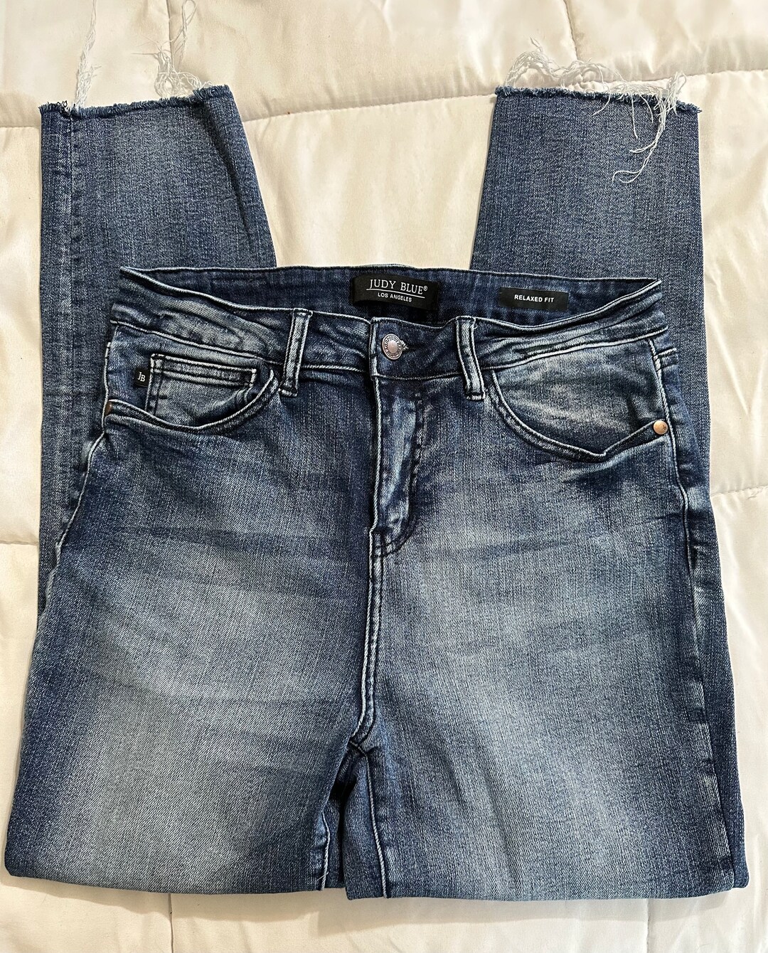 Judy Blue Full Size Mid Rise Distressed Raw Hem Jeans main image 1