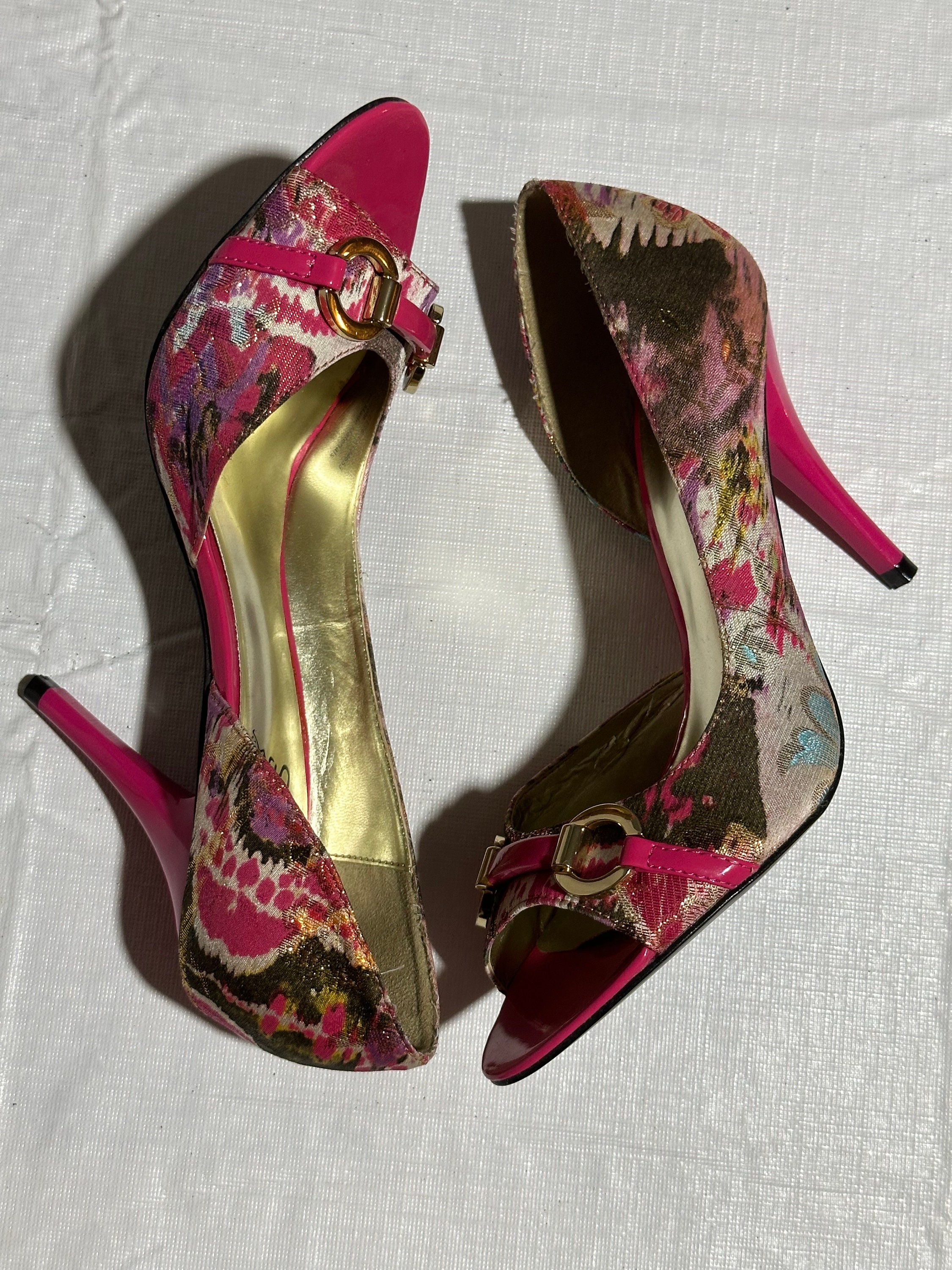 Sandales Compensées (Wedges) CARLOS By Carlos Santana - Taille 7/12 - Rouge - Talon Haut (~9 Cm) - Occasion