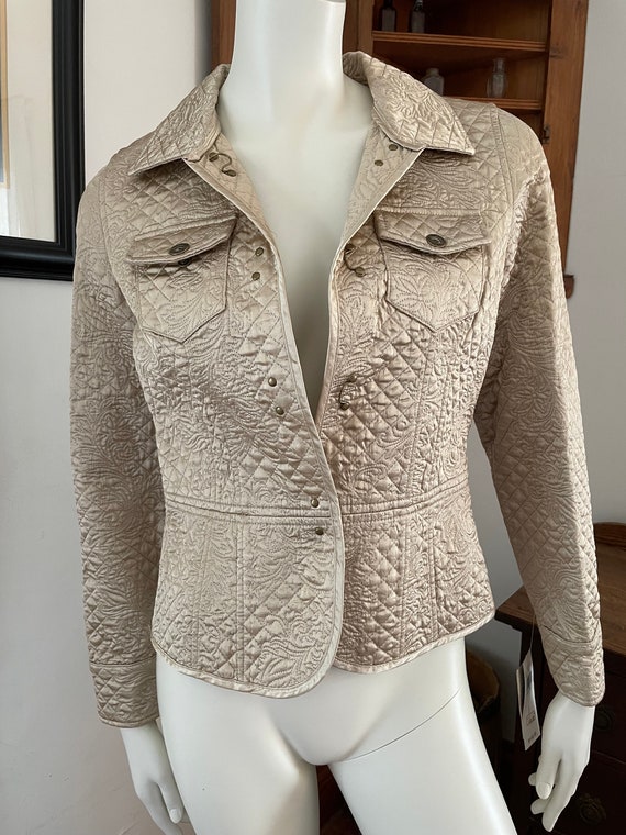 NWT Vintage Context Quilted Gold Jacket Size PM