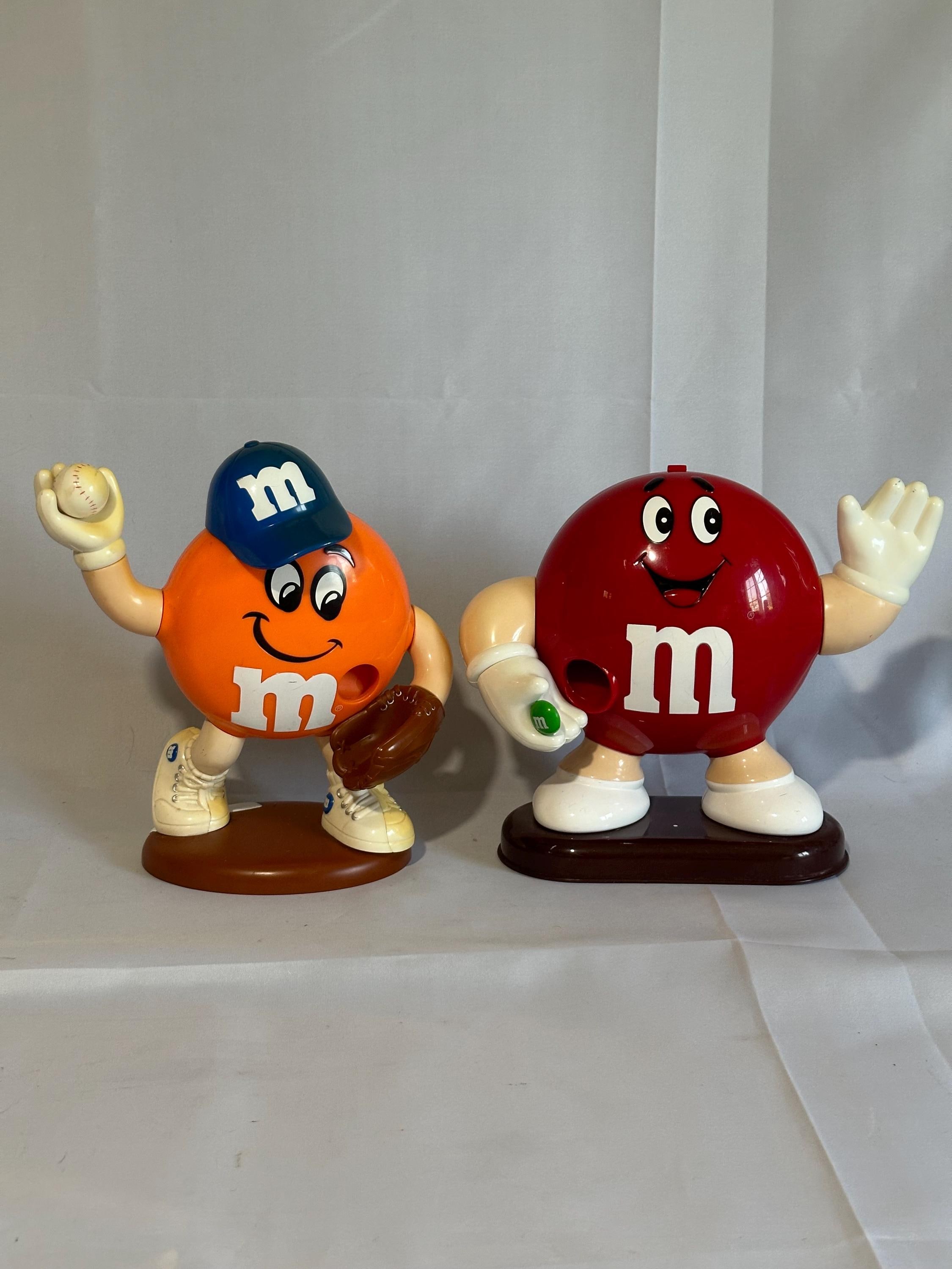 Vintage 1991 Red and Orange Baseball M&M Candy Dispenser