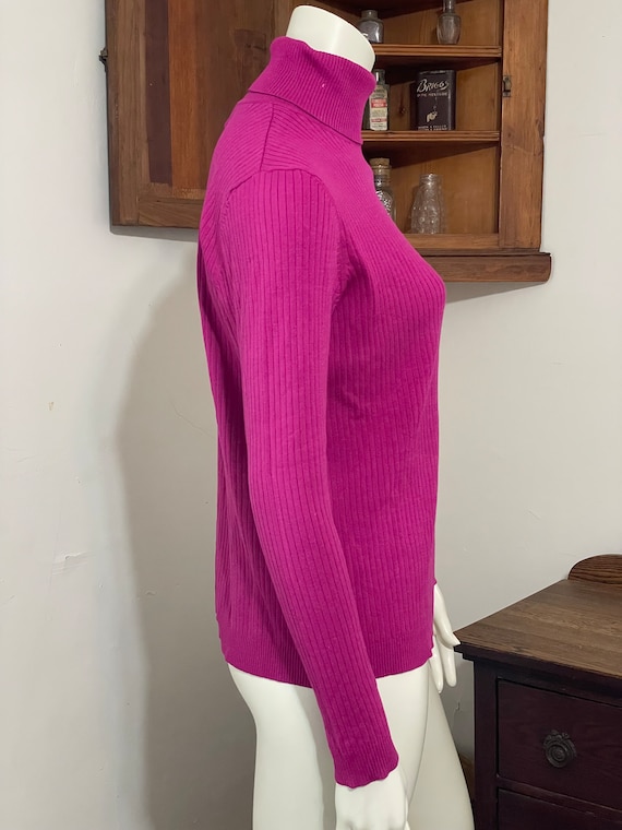 NWT Chico's Silk Turtleneck - Fuchsia  - Size 2 - image 4