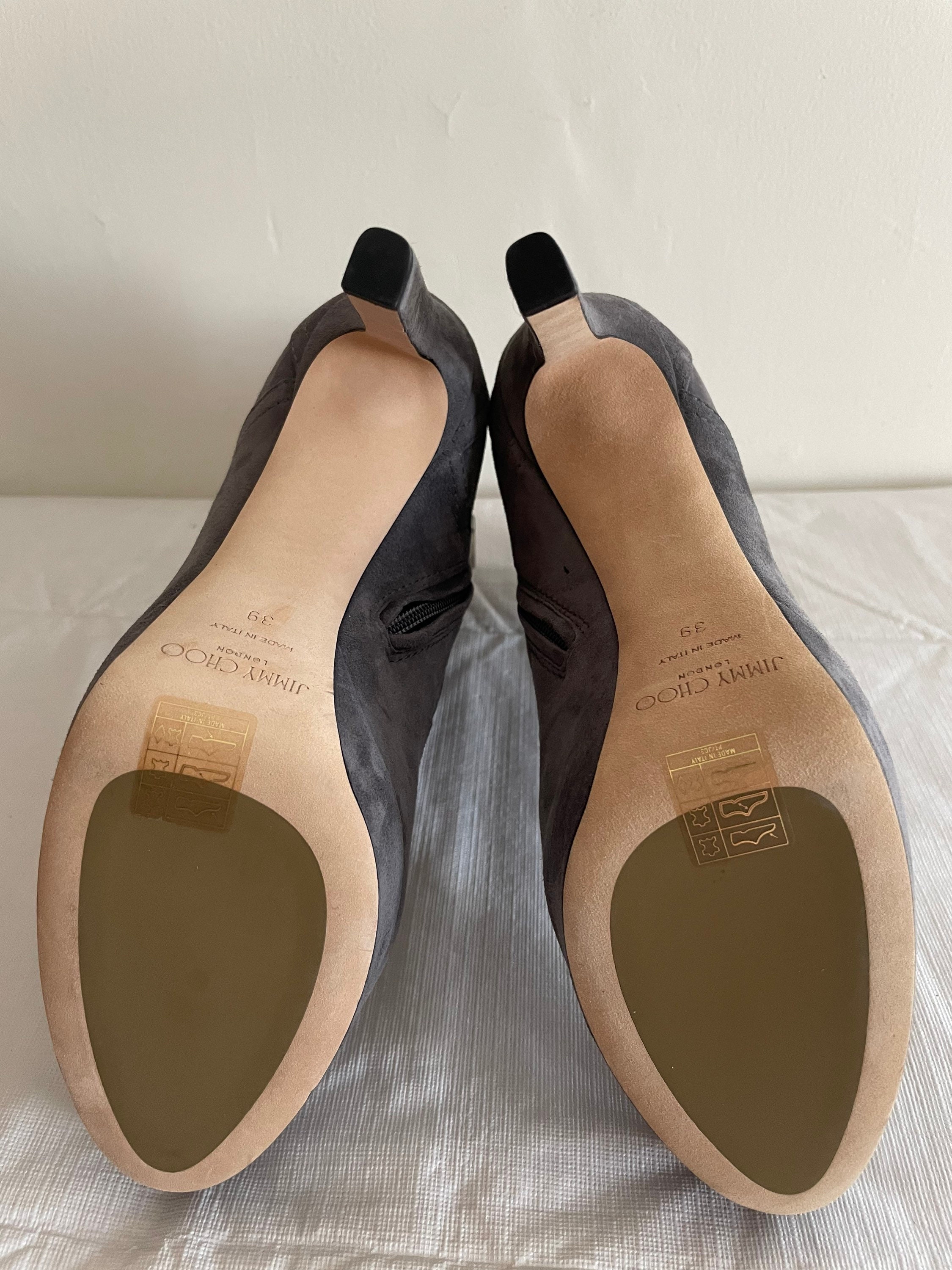 Jimmy Choo Britney Platform Gray Suede Ankle Boots - NWOT - Size 9