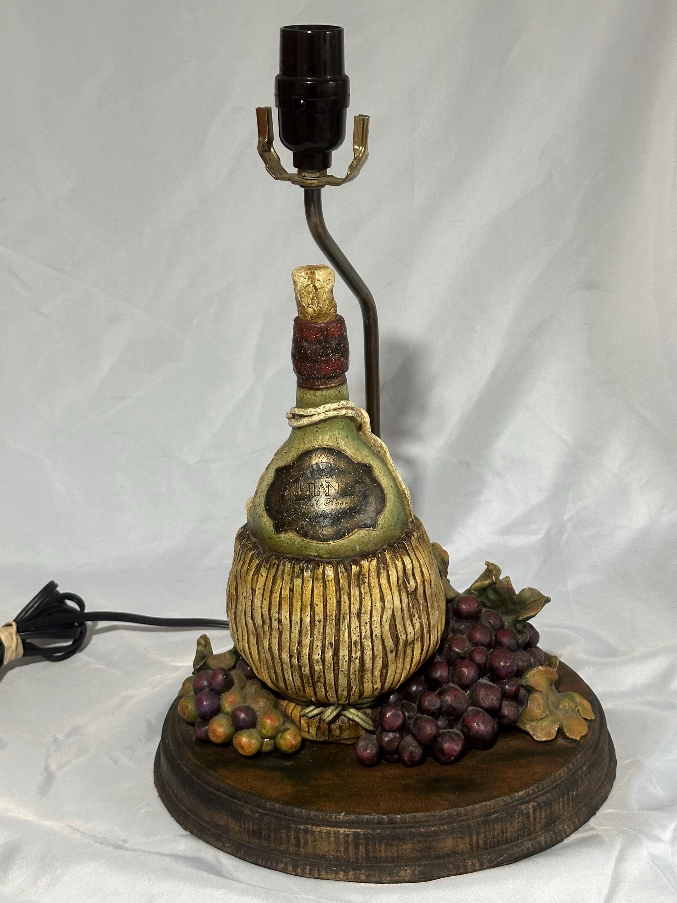 Vintage Chianti Table Wine Lamp - Etsy