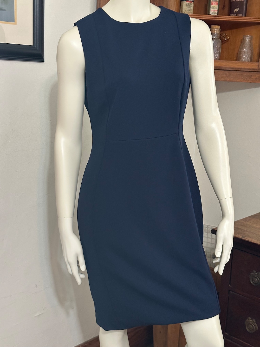 Calvin Klein Stretch Crepe Sleeveless Sheath Dress Navy Blue or Gray - Size  10 - NWOT - Etsy