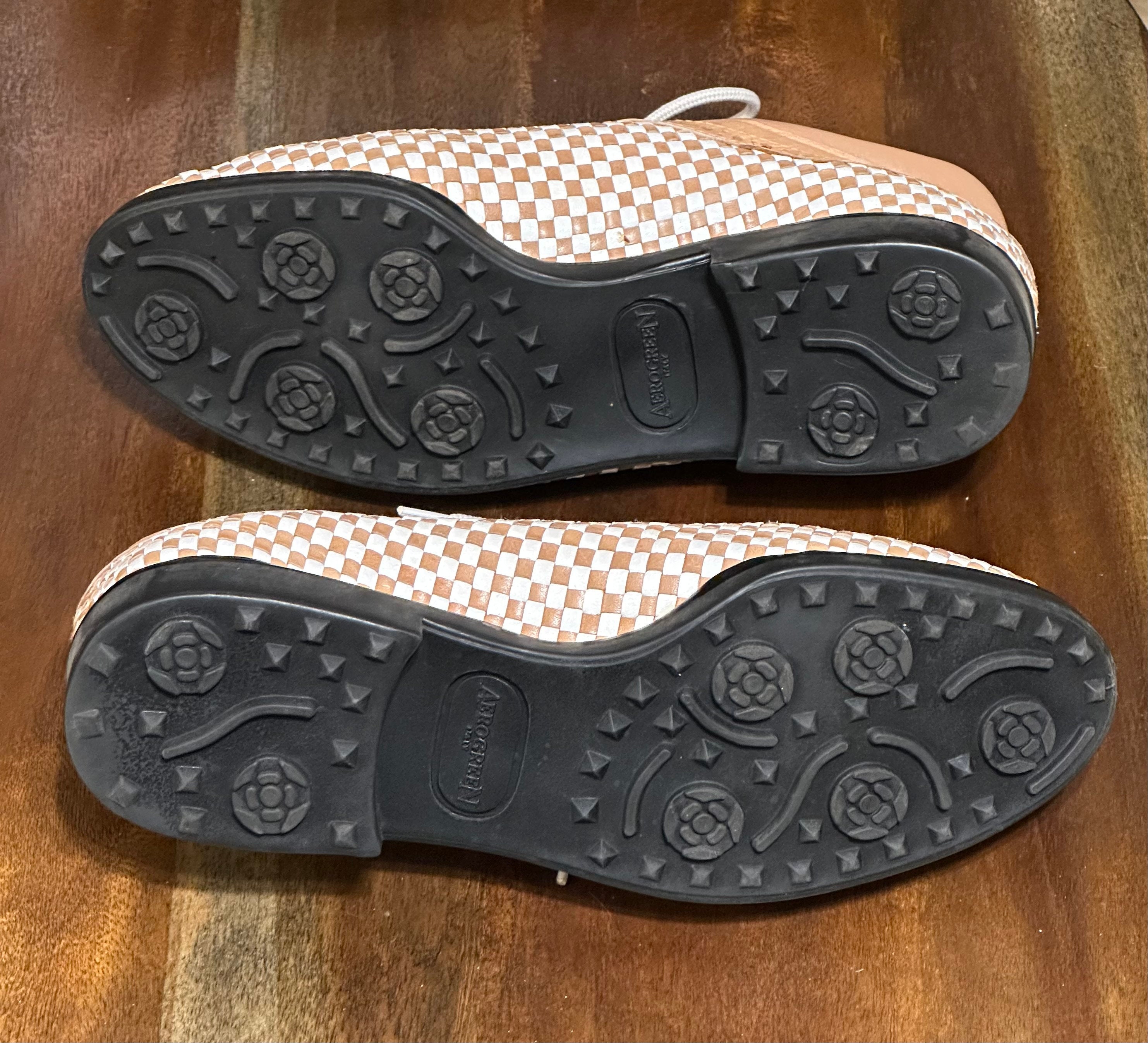 AEROGREEN GOLF Shoes Summer Styled in ITALY Woven Leather  display picture 2