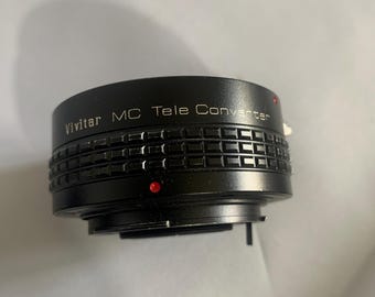 Vivitar 2x-22 MC Tele Converter with Vivitar  Case.