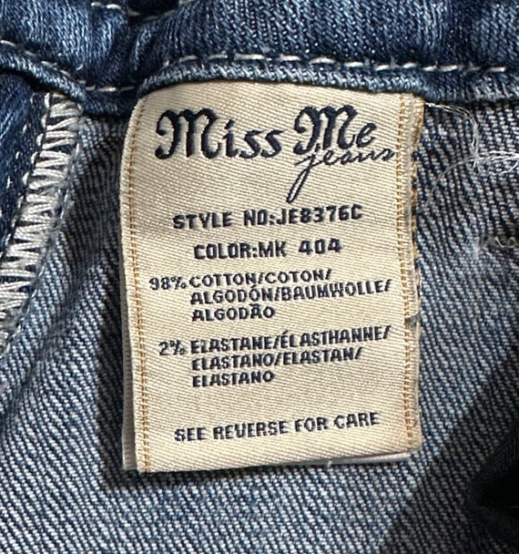 Miss Me Straight Leg Jeans JE8376C Signature Crop Beaded Jeweled