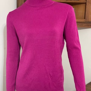 NWT Chico&#39;s Silk Turtleneck - Fuchsia  - Size 2
