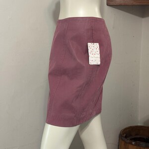 Op de afbeelding: Een stoffige roze minirok met een getailleerd silhouet. De rok heeft verticale naden en een klein label met de tekst "Free People". De rok wordt op een mannequin getoond.