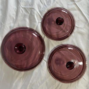 PYREX Corning Ware Visions Cranberry Replacement Lids Sunburst 3 sizes available