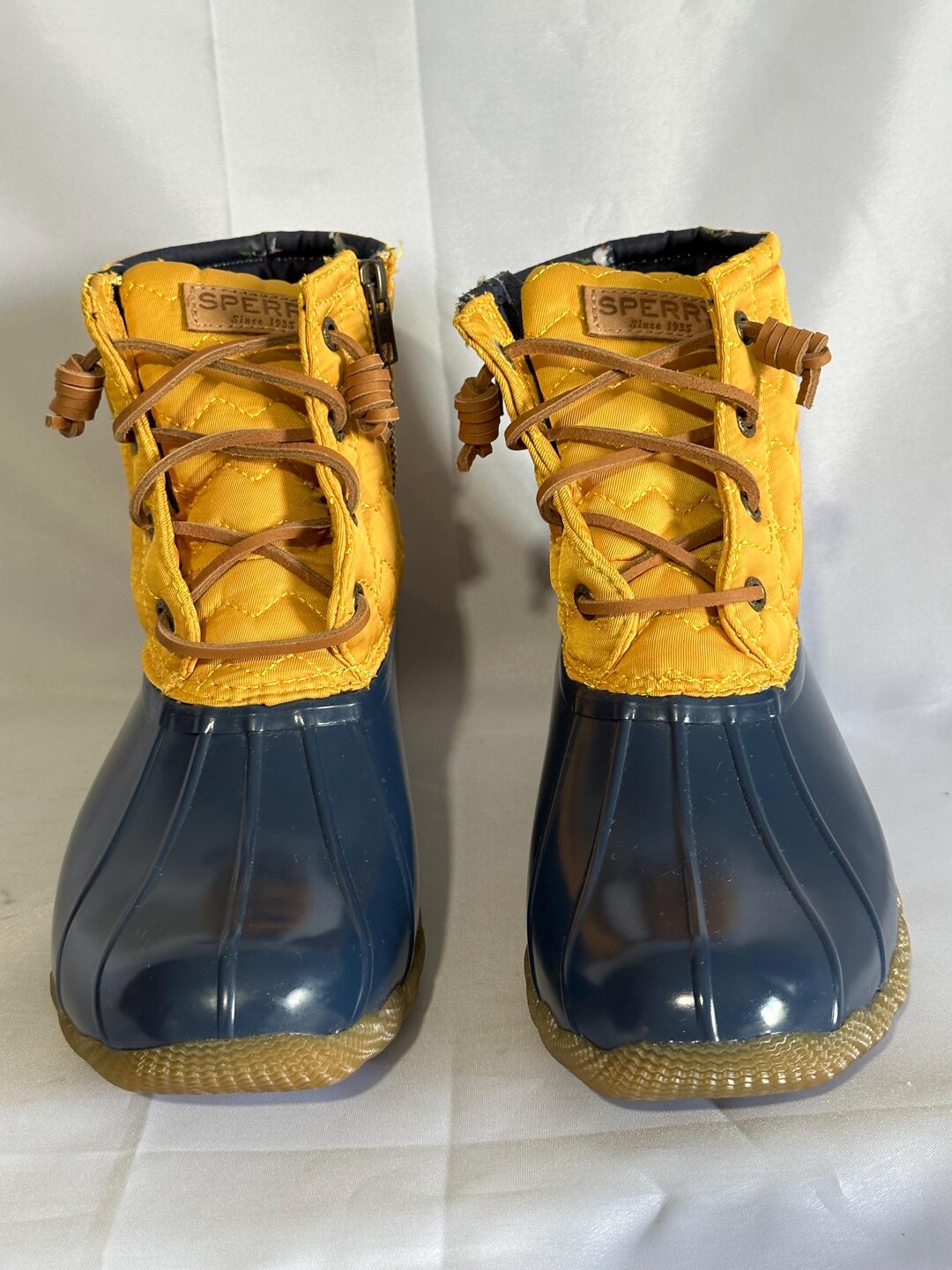 sperry saltwater duck boots blue