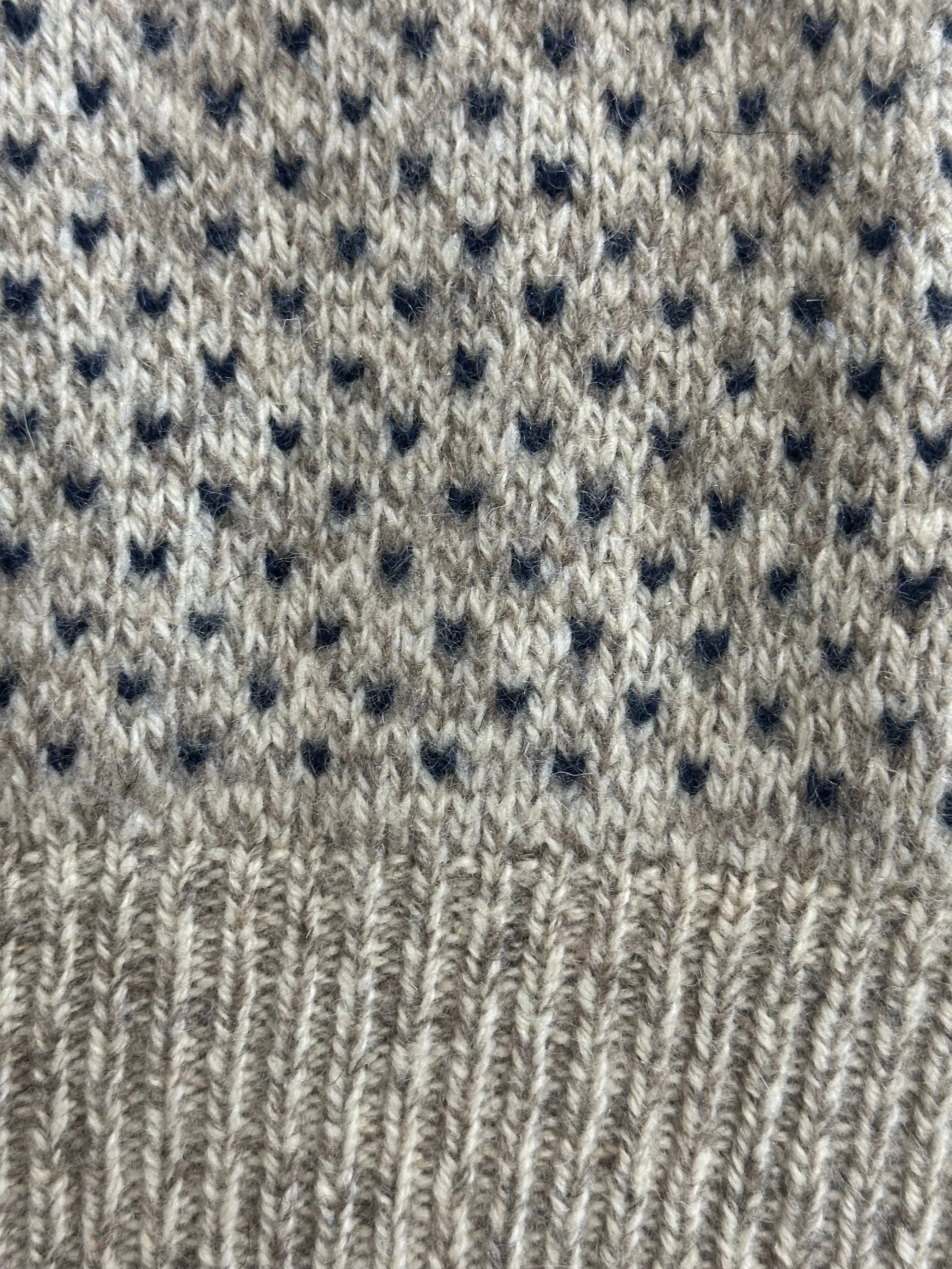 Vintage Lands End 2 Button Nordic Sweater Birdseye Fisherman Wool 