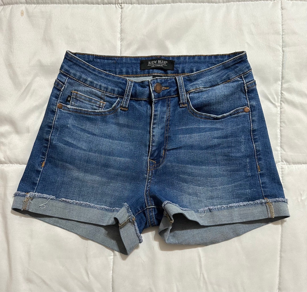 Judy Blue Jean Shorts Cuffed High Rise Size 27 Etsy