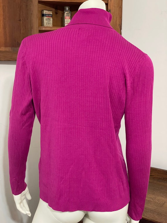 NWT Chico's Silk Turtleneck - Fuchsia  - Size 2 - image 3