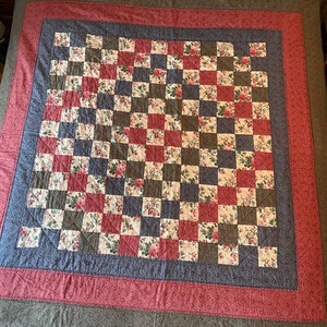Vintage Hand Made Quilt 60” x 60”