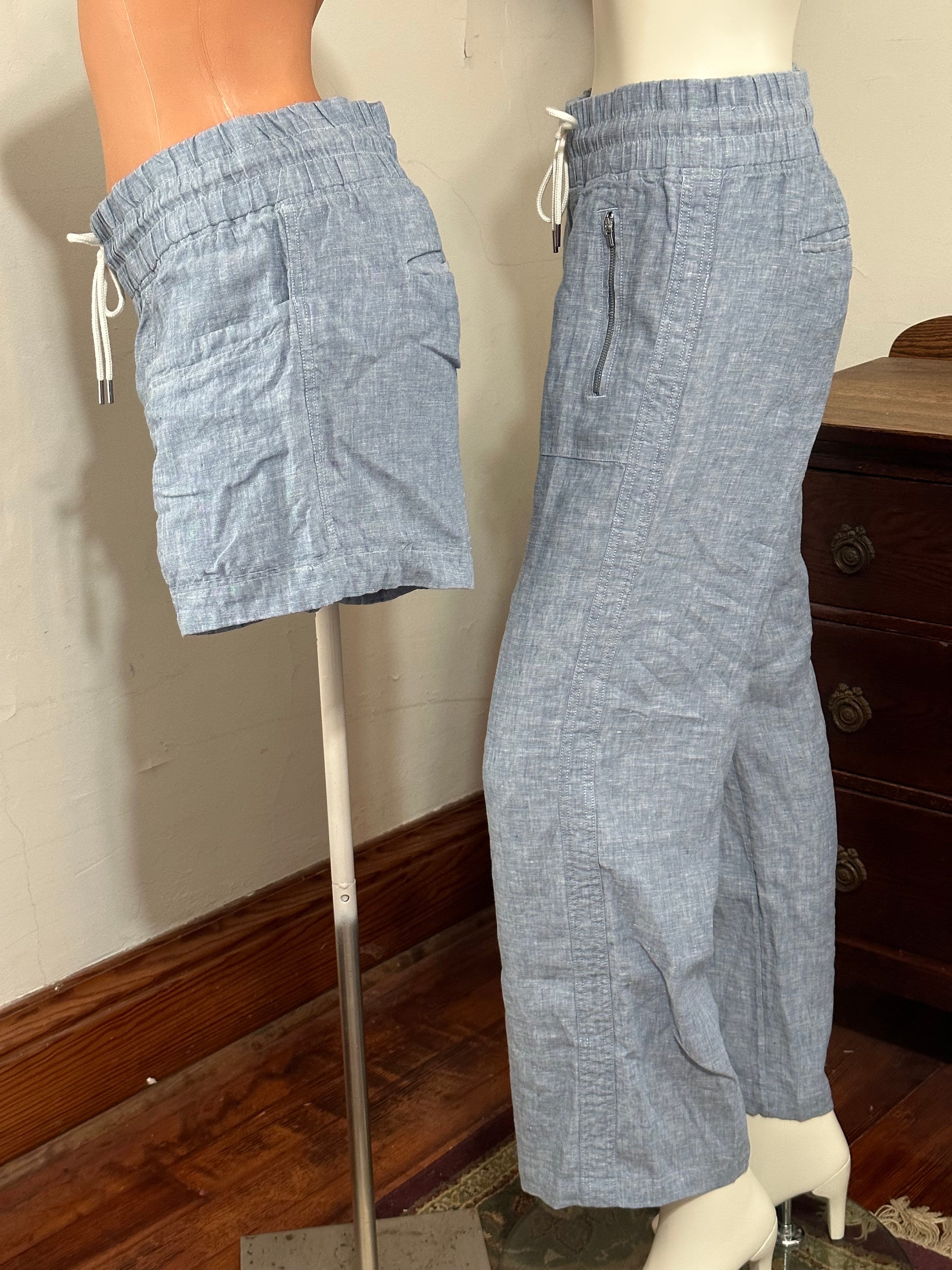 Athleta striped linen pants clearance