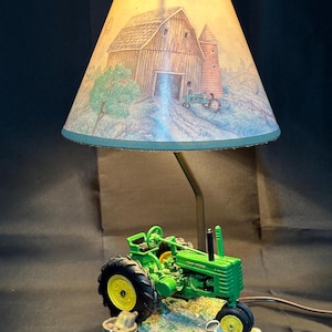 当時物 ヘッドライト ヴィンテージ John Tractor Light Vintage 1990s John Deere Tractor Lamp With Original Shade - Etsy