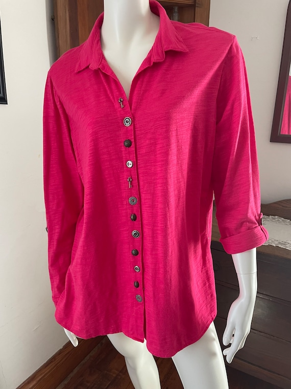 Vintage Neon Buddha Eastwood Fuchsia shirt - Size 