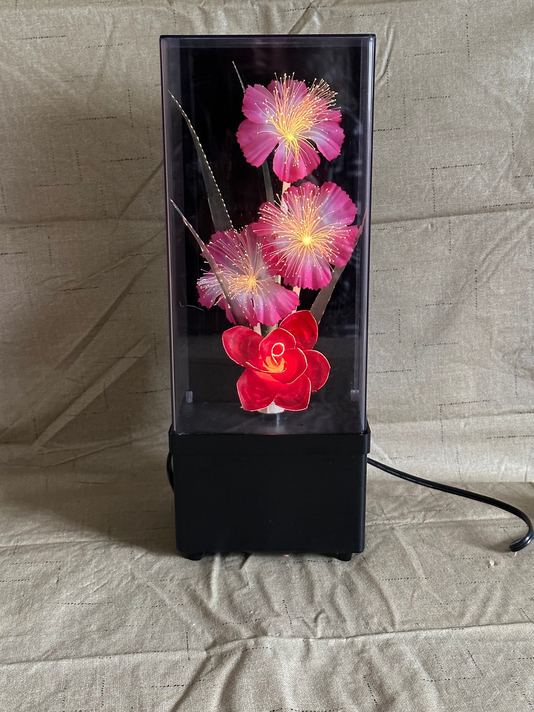 Vintage Fiber Optic Flowers Lamp Color Changing Light 1980s 14 - Etsy