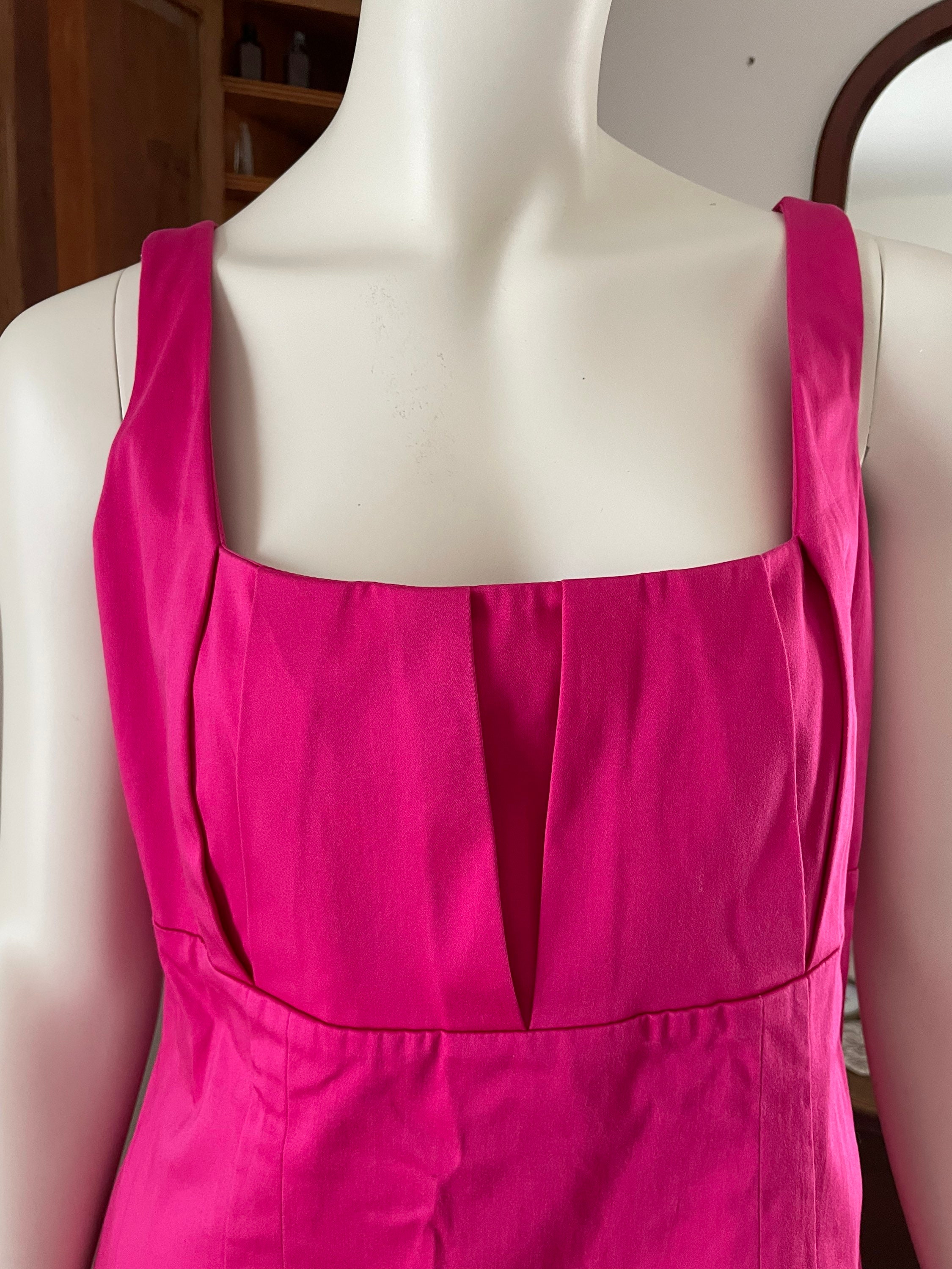 calvin klein hot pink sheath dress Calvin Klein Scuba Crepe V-Neck Long Balloon Sleeve Sheath Dress, Womens, 6, Boysenberry