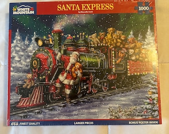 Springbok 1000 Piece Jigsaw Puzzle - Santa Express Christmas Train Scene - View #8