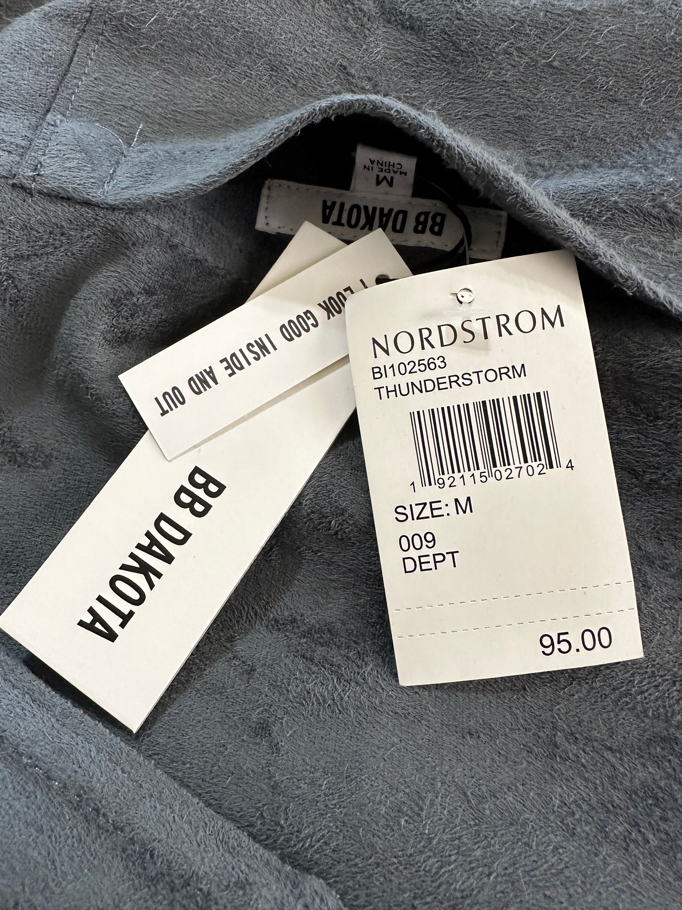 BB Dakota Teagan Gray Faux Suede Faux Leather Reversible Jacket Size M Nwt