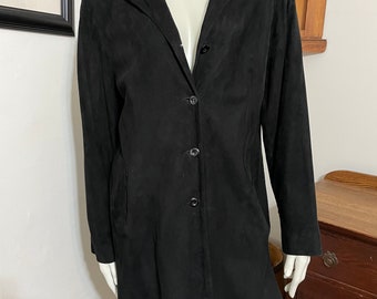 Vintage Sibylle Lyn Black Suede Coat