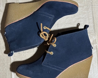 Sperry Topsider Shoe Bottines Harlow Wedge en daim bleu marine - Taille 8,5 M