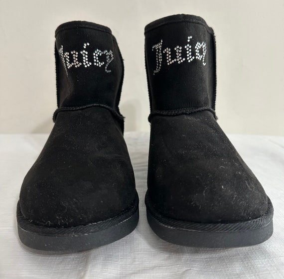 Juicy Couture Rhinestone Black Ankle Boots - size… - image 3