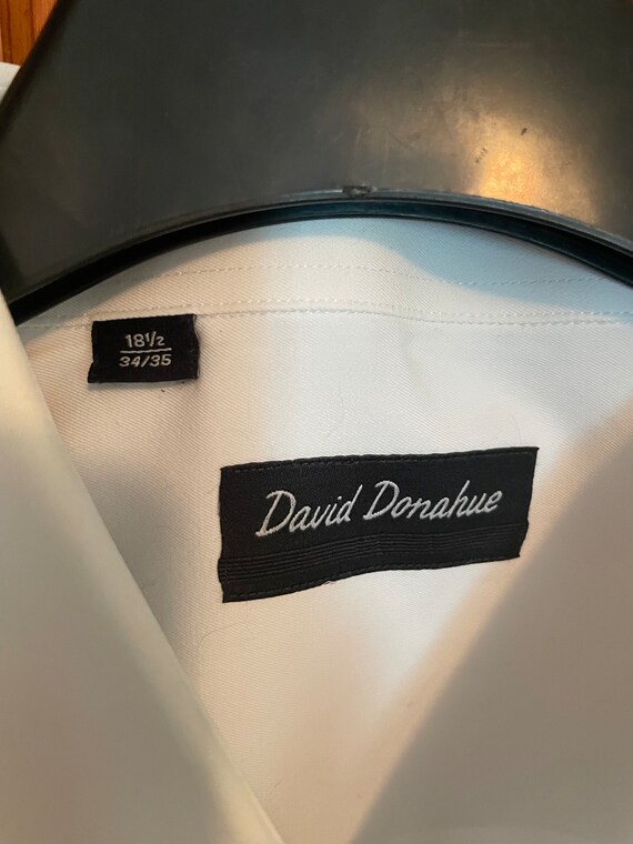 david donahue black dress shirt DAVID DONAHUE Black Trim Fit Cotton Dress Shirt Size 16 34/35 MSRP $155