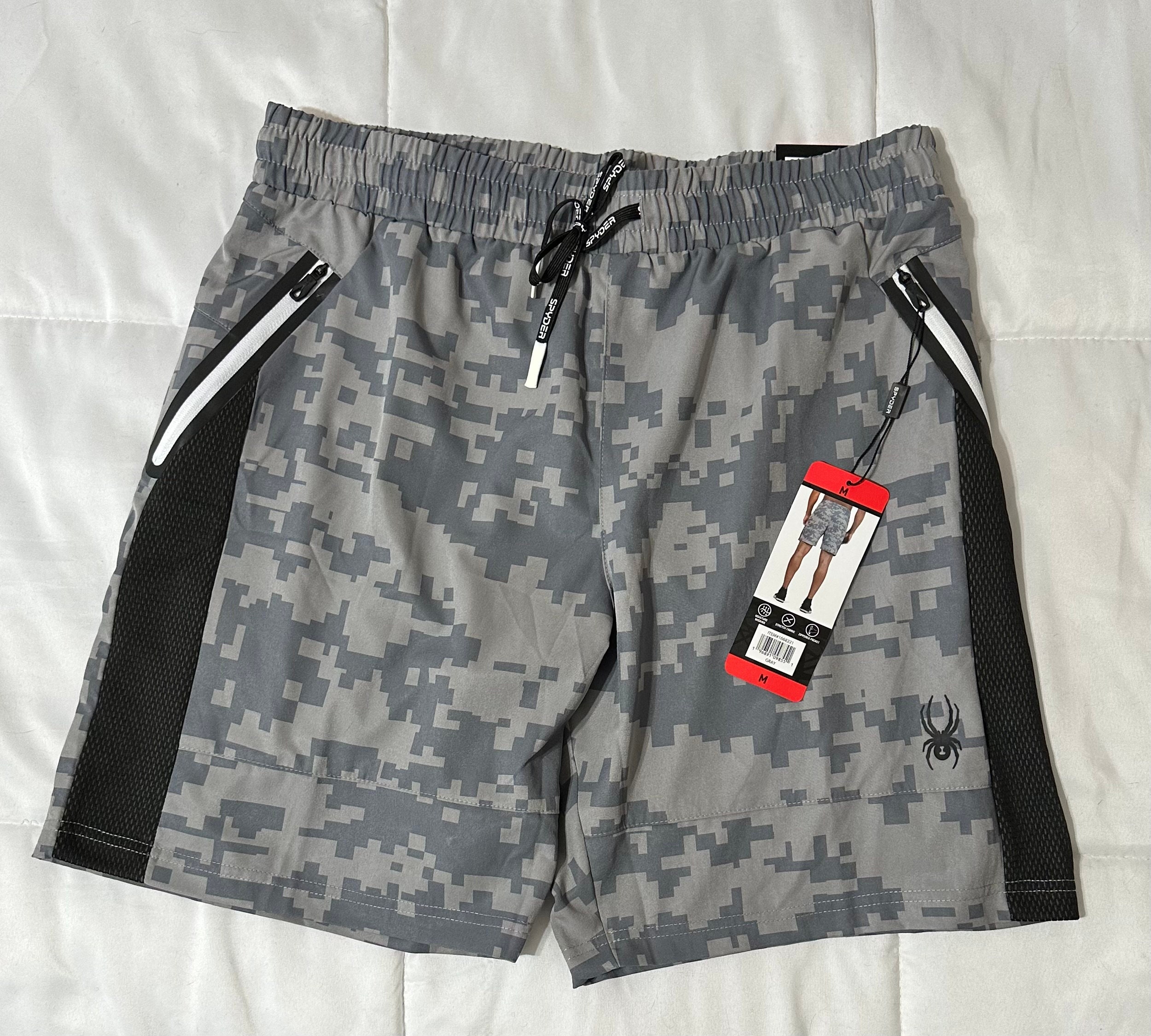 Spyder Active Men's Moisture Wicking Woven Camo Gray Short
