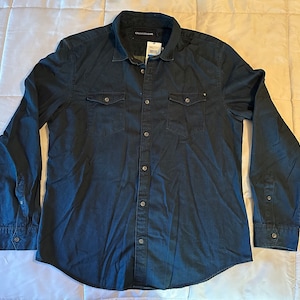 Calvin Klein Jeans Men&#39;s Blue Denim Cotton Shirt - Size XL NWT