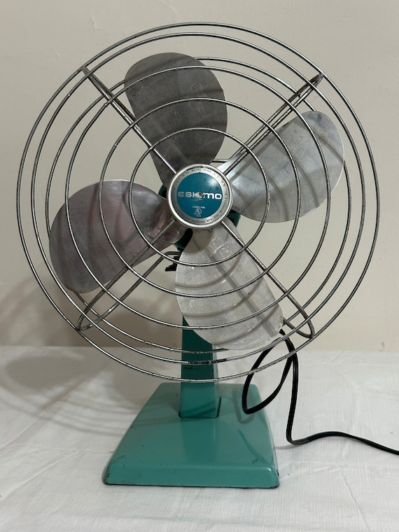 扇風機　ESKIMO アンティーク 1960s Vintage Turquoise Eskimo Oscillating Desk Fan - Etsy